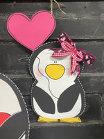 PENGUIN BALLOON DOOR HANGER BLANK WITH STENCIL