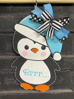 PENGUIN BRRR DOOR HANGER BLANK WITH STENCIL