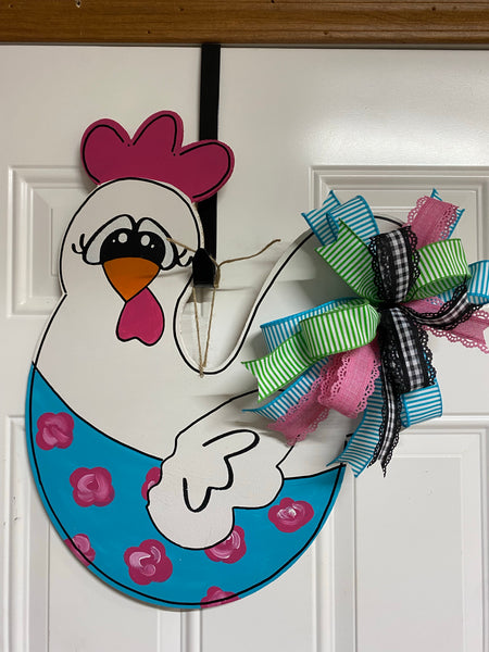 FUNKY CHICKEN DOOR HANGER BLANK WITH STENCIL