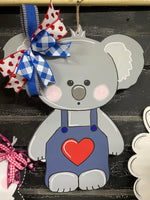 Koala bear heart door painted